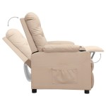 vidaXL Fotoliu cu ridicare, crem, material textil vidaXL Fotoliu cu ridicare, crem, material textil
