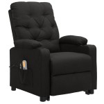 vidaXL Fotoliu de masaj cu ridicare, negru, material textil vidaXL Fotoliu de masaj cu ridicare, negru, material textil