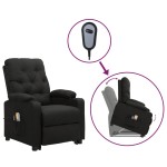 vidaXL Fotoliu de masaj cu ridicare, negru, material textil vidaXL Fotoliu de masaj cu ridicare, negru, material textil