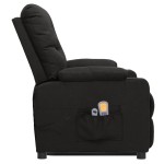 vidaXL Fotoliu de masaj cu ridicare, negru, material textil vidaXL Fotoliu de masaj cu ridicare, negru, material textil