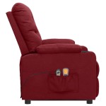 vidaXL Fotoliu de masaj cu ridicare, roșu vin, material textil vidaXL Fotoliu de masaj cu ridicare, roșu vin, material textil