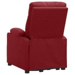 vidaXL Fotoliu de masaj cu ridicare, roșu vin, material textil vidaXL Fotoliu de masaj cu ridicare, roșu vin, material textil