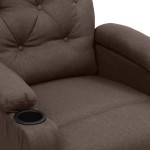 vidaXL Fotoliu de masaj cu ridicare, maro, material textil vidaXL Fotoliu de masaj cu ridicare, maro, material textil
