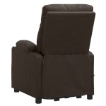 vidaXL Fotoliu de masaj cu ridicare, maro închis, material textil vidaXL Fotoliu de masaj cu ridicare, maro închis, material textil