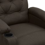 vidaXL Fotoliu de masaj cu ridicare, maro închis, material textil vidaXL Fotoliu de masaj cu ridicare, maro închis, material textil
