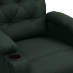 vidaXL Fotoliu de masaj cu ridicare, verde închis, material textil vidaXL Fotoliu de masaj cu ridicare, verde închis, material textil