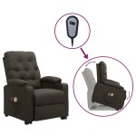 vidaXL Fotoliu de masaj cu ridicare, gri taupe, material textil vidaXL Fotoliu de masaj cu ridicare, gri taupe, material textil