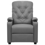 vidaXL Fotoliu cu ridicare, gri, piele ecologică vidaXL Fotoliu cu ridicare, gri, piele ecologică