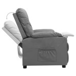 vidaXL Fotoliu cu ridicare, gri, piele ecologică vidaXL Fotoliu cu ridicare, gri, piele ecologică