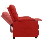 vidaXL Fotoliu cu ridicare pe verticală, roșu vin, piele ecologică vidaXL Fotoliu cu ridicare pe verticală, roșu vin, piele ecologică