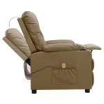 vidaXL Fotoliu masaj cu ridicare verticală, cappuccino piele ecologică