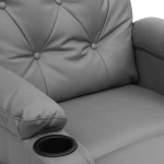 vidaXL Fotoliu de masaj cu ridicare, gri, piele ecologică vidaXL Fotoliu de masaj cu ridicare, gri, piele ecologică