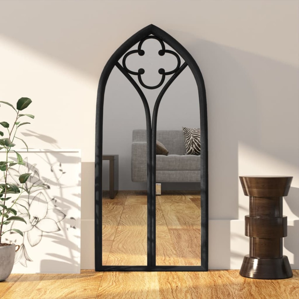 vidaXL Oglindă, negru, 70x30 cm, fier, utilizare în interior