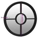vidaXL Oglindă rotundă,negru,40x4 cm,fier,pentru utilizare în interior vidaXL Oglindă rotundă,negru,40x4 cm,fier,pentru utilizare în interior
