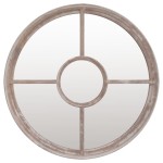 vidaXL Oglindă rotundă,nisip,60x4 cm,fier,pentru utilizare în interior