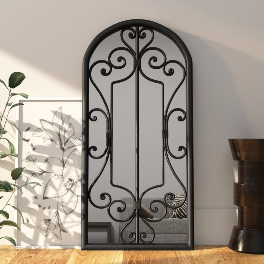 vidaXL Oglindă,negru, 100x45 cm,fier, pentru utilizare în interior