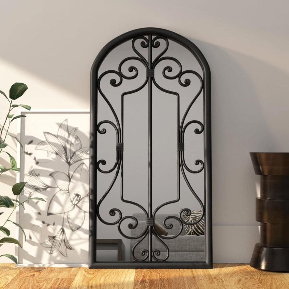 vidaXL Oglindă,negru, 70x30 cm,fier, pentru utilizare în interior