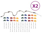 vidaXL Pietre de cățărat cu funie, 50 piese, multicolor vidaXL Pietre de cățărat cu funie, 50 piese, multicolor