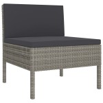vidaXL Set mobilier de grădină cu perne, 9 piese, gri, poliratan vidaXL Set mobilier de grădină cu perne, 9 piese, gri, poliratan
