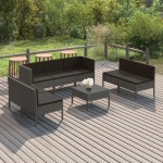 vidaXL Set mobilier de grădină cu perne, 8 piese, gri, poliratan vidaXL Set mobilier de grădină cu perne, 8 piese, gri, poliratan