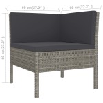 vidaXL Set mobilier de grădină cu perne, 9 piese, gri, poliratan vidaXL Set mobilier de grădină cu perne, 9 piese, gri, poliratan