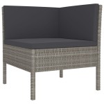 vidaXL Set mobilier de grădină cu perne, 9 piese, gri, poliratan vidaXL Set mobilier de grădină cu perne, 9 piese, gri, poliratan