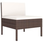 vidaXL Set mobilier de grădină cu perne, 8 piese, maro, poliratan vidaXL Set mobilier de grădină cu perne, 8 piese, maro, poliratan
