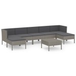 vidaXL Set mobilier de grădină cu perne, 8 piese, gri, poliratan vidaXL Set mobilier de grădină cu perne, 8 piese, gri, poliratan