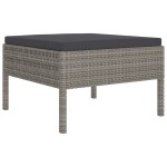 vidaXL Set mobilier de grădină cu perne, 9 piese, gri, poliratan vidaXL Set mobilier de grădină cu perne, 9 piese, gri, poliratan