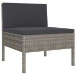 vidaXL Set mobilier de grădină cu perne, 9 piese, gri, poliratan vidaXL Set mobilier de grădină cu perne, 9 piese, gri, poliratan