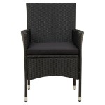 vidaXL Set mobilier de grădină cu perne, 9 piese, negru, poliratan vidaXL Set mobilier de grădină cu perne, 9 piese, negru, poliratan