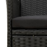 vidaXL Set mobilier de grădină cu perne, 9 piese, negru, poliratan vidaXL Set mobilier de grădină cu perne, 9 piese, negru, poliratan