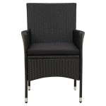 vidaXL Set mobilier de grădină cu perne, 9 piese, negru, poliratan