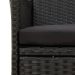 vidaXL Set mobilier de grădină cu perne, 9 piese, negru, poliratan