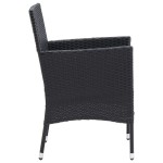 vidaXL Set mobilier de grădină cu perne, 9 piese, negru, poliratan