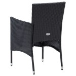 vidaXL Set mobilier de grădină cu perne, 9 piese, negru, poliratan