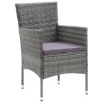 vidaXL Set mobilier de grădină cu perne, 9 piese, gri, poliratan vidaXL Set mobilier de grădină cu perne, 9 piese, gri, poliratan