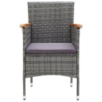 vidaXL Set mobilier grădină cu perne, 9 piese, gri, poliratan vidaXL Set mobilier grădină cu perne, 9 piese, gri, poliratan