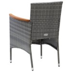 vidaXL Set mobilier grădină cu perne, 9 piese, gri, poliratan vidaXL Set mobilier grădină cu perne, 9 piese, gri, poliratan