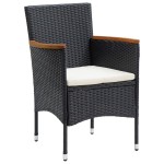 vidaXL Set mobilier de grădină cu perne, 9 piese, negru, poliratan vidaXL Set mobilier de grădină cu perne, 9 piese, negru, poliratan