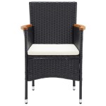 vidaXL Set mobilier de grădină cu perne, 9 piese, negru, poliratan vidaXL Set mobilier de grădină cu perne, 9 piese, negru, poliratan