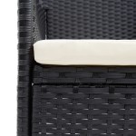 vidaXL Set mobilier de grădină cu perne, 9 piese, negru, poliratan vidaXL Set mobilier de grădină cu perne, 9 piese, negru, poliratan