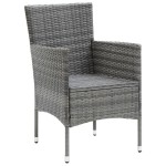 vidaXL Set mobilier grădină cu perne, 3 piese, gri, poliratan