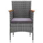 vidaXL Set mobilier grădină cu perne, 9 piese, gri, poliratan