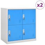 vidaXL Dulapuri vestiar 2 buc. gri deschis/albastru 90x45x92,5 cm oțel vidaXL Dulapuri vestiar 2 buc. gri deschis/albastru 90x45x92,5 cm oțel