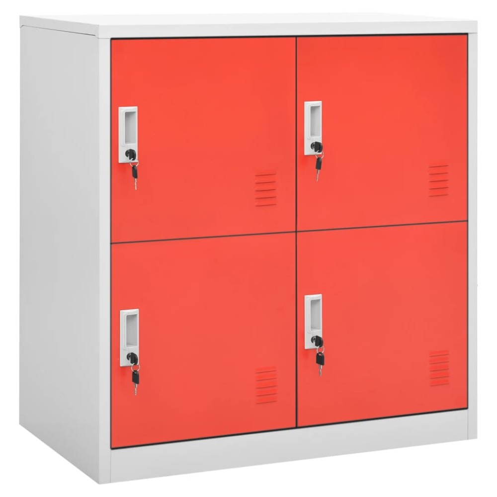 vidaXL Dulapuri vestiar 2 buc. gri deschis și roșu 90x45x92,5 cm oțel