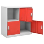 vidaXL Dulapuri vestiar 2 buc. gri deschis și roșu 90x45x92,5 cm oțel