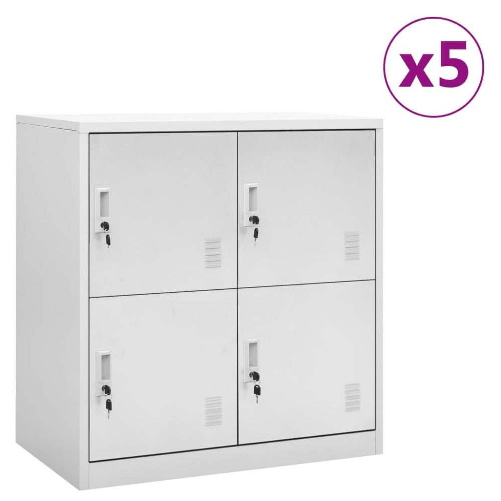vidaXL Dulapuri vestiar 5 buc. gri deschis 90x45x92,5 cm oțel