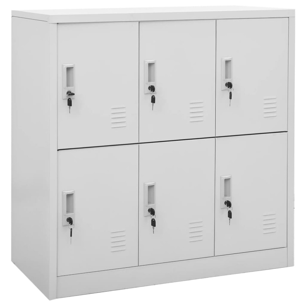 vidaXL Dulapuri vestiar, 2 buc., gri deschis, 90x45x92,5 cm, oțel