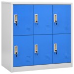 vidaXL Dulapuri vestiar 2 buc. gri deschis/albastru 90x45x92,5 cm oțel vidaXL Dulapuri vestiar 2 buc. gri deschis/albastru 90x45x92,5 cm oțel